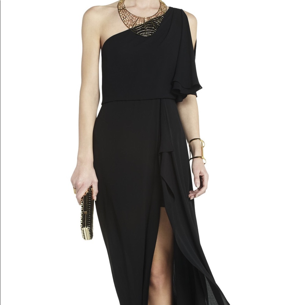 BCBG Maxazria One Shoulder Evening Gown